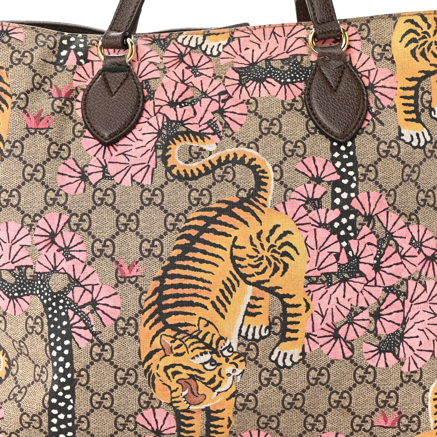Gucci Soft GG Supreme Monogram Bengal Medium Crossbody Tote Beige Pink 8 of 20