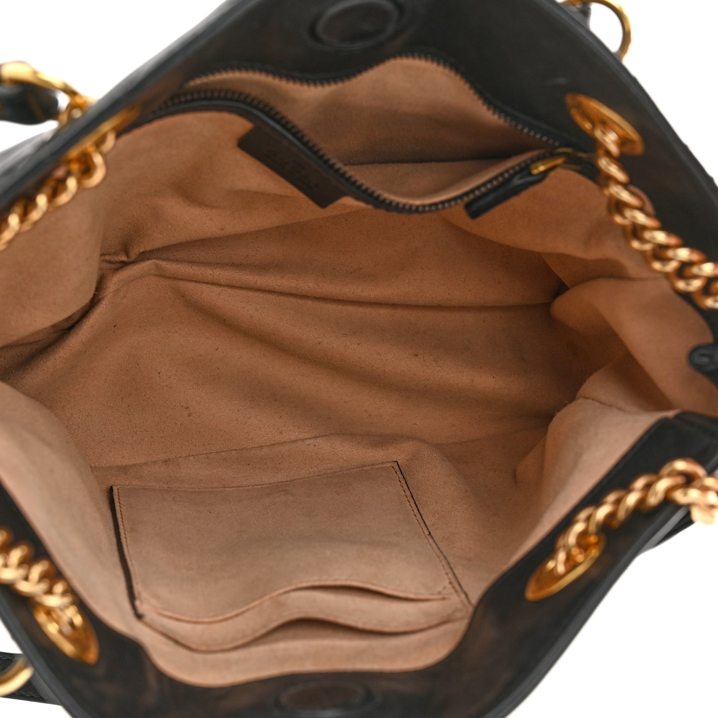 Calfskin Matelasse Medium GG Marmont Open Top Shoulder Bag Black