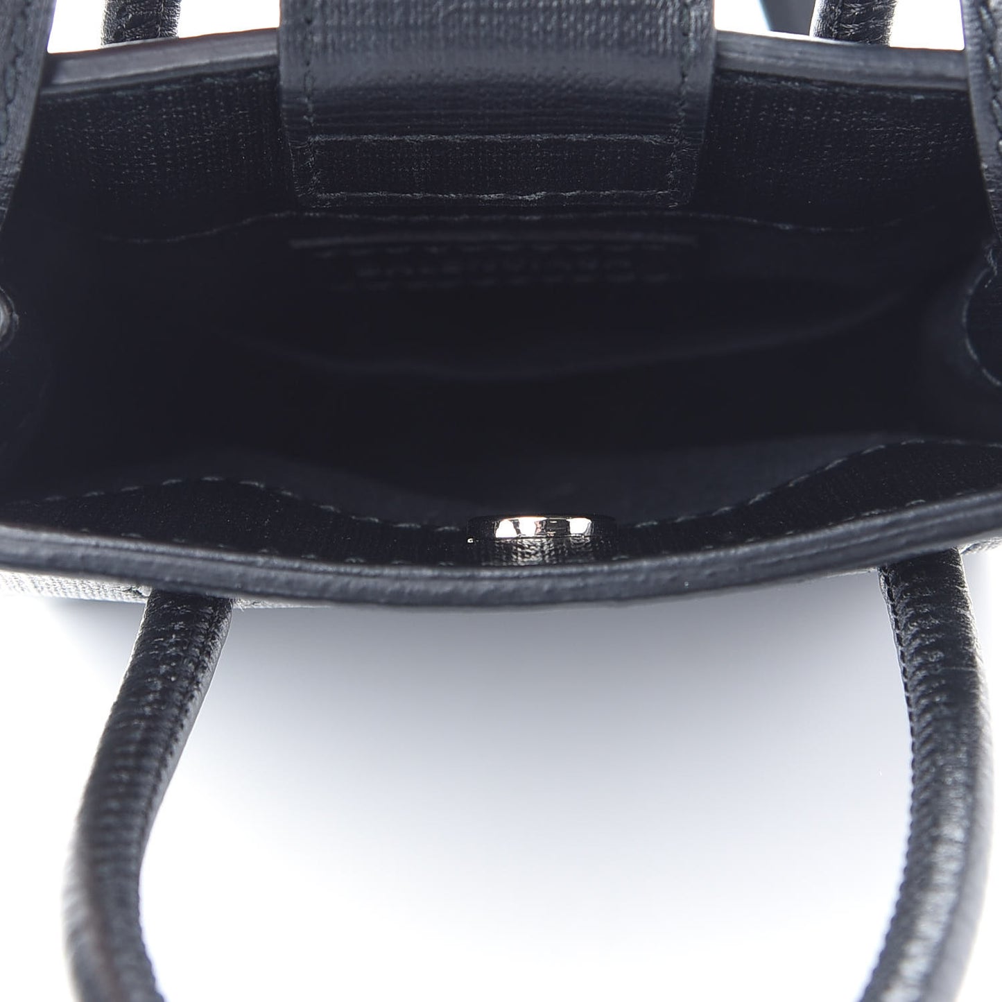 Squared Calfskin Logo Shopping Phone Holder Bag Black