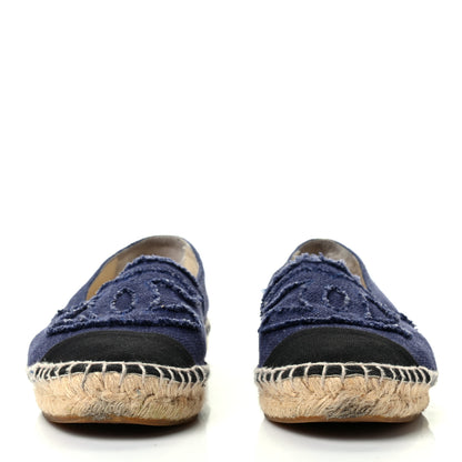 Chanel Canvas CC Espadrilles 37 Navy Black 2 of 10