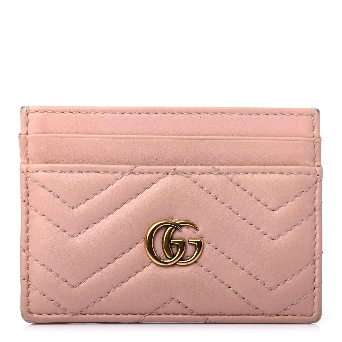 Calfskin Matelasse GG Marmont Card Holder Perfect Pink