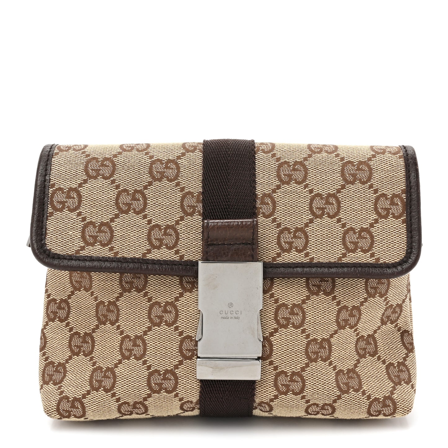 Monogram Waist Pouch Bag Dark Brown