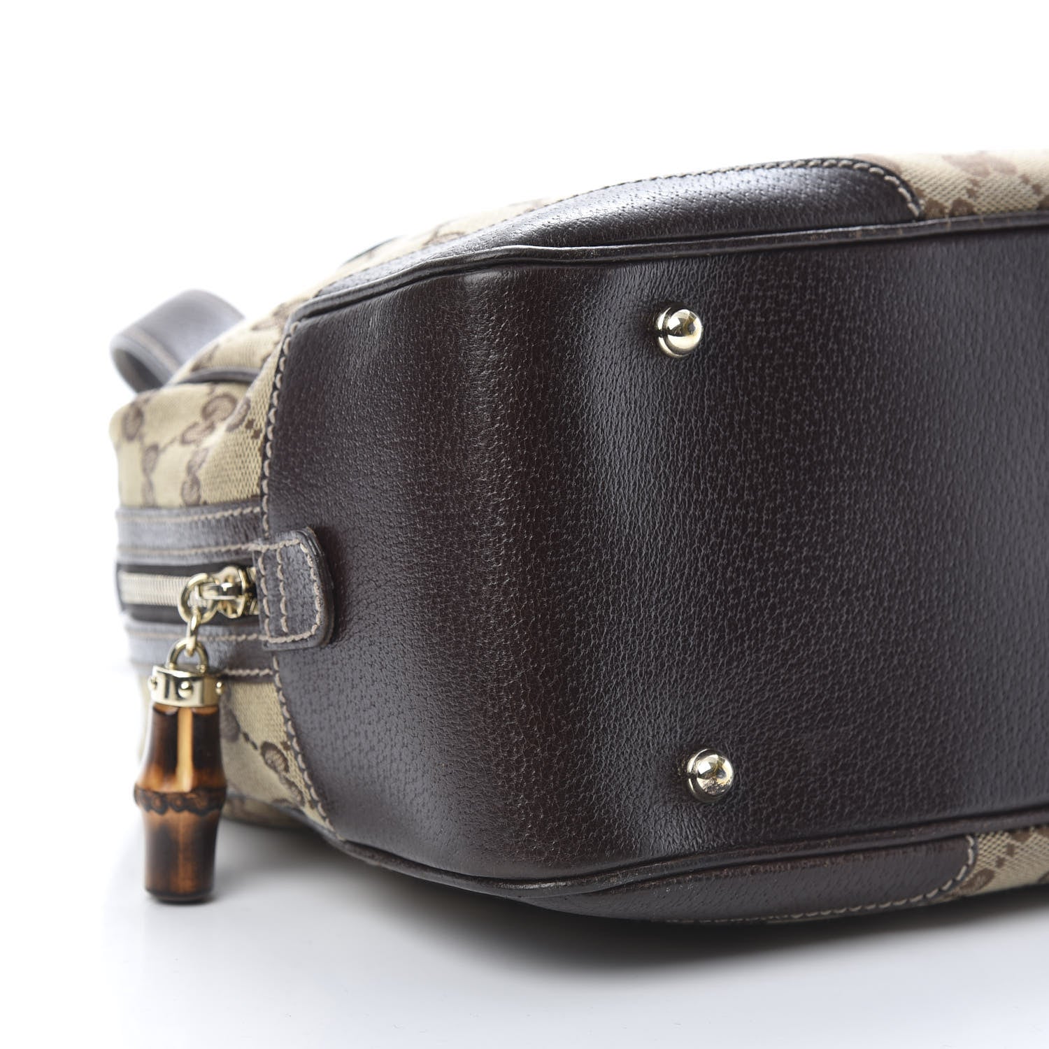 Gucci Monogram Bamboo Boston Dark Brown 9 of 13
