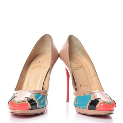 Christian Louboutin Patent Fluo Specchio Astrogirl 120 Pumps 35 Nude 5 of 13