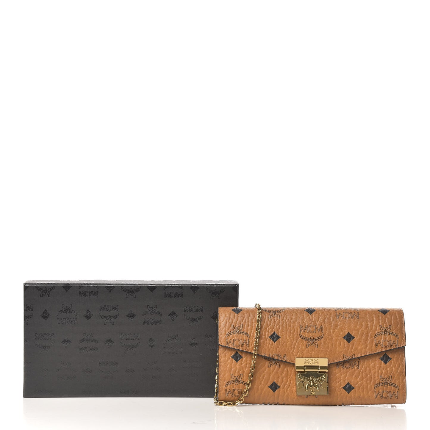 Visetos Large Patricia Wallet On Chain Cognac