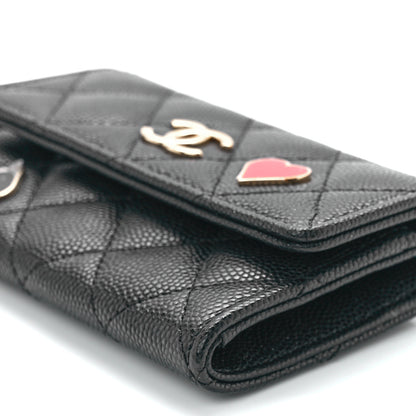 Chanel Caviar Quilted Enamel Coco Casino Flap Card Holder Wallet Black 12 of 12