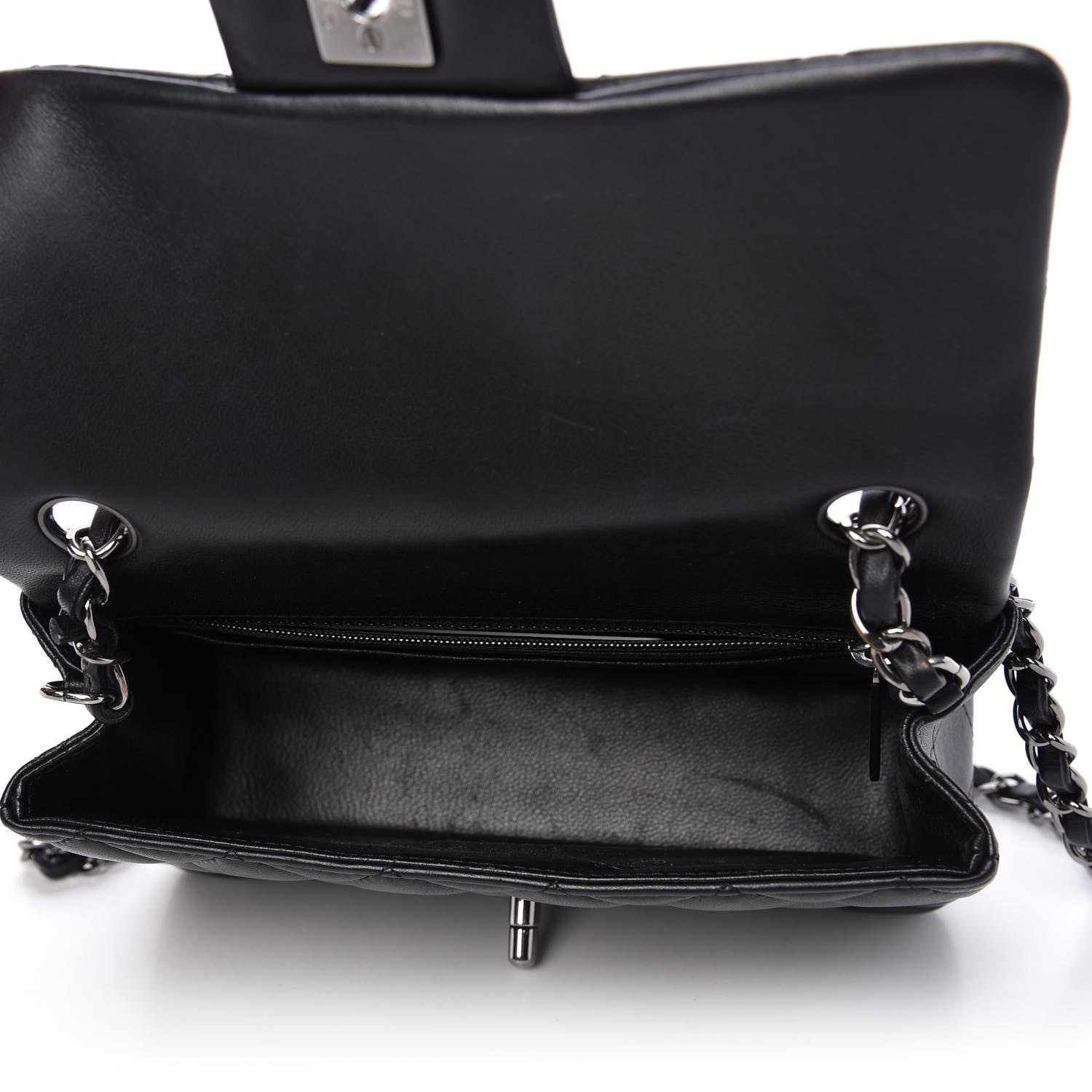 Chanel Lambskin Quilted Mini Rectangular Flap Black 5 of 11