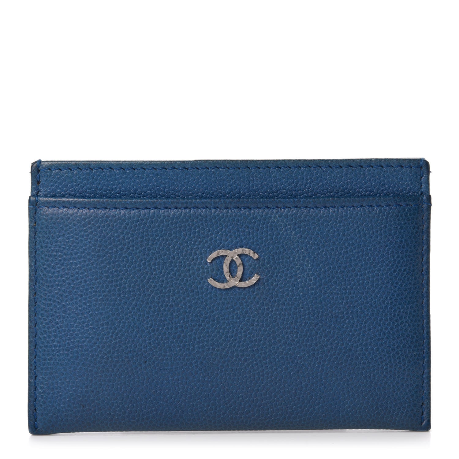 Chanel Caviar Card Holder Blue 1 of 9