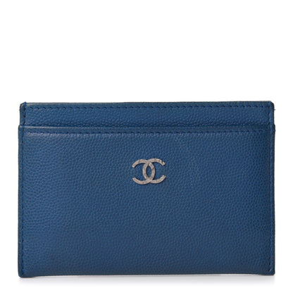 Chanel Caviar Card Holder Blue 1 of 9