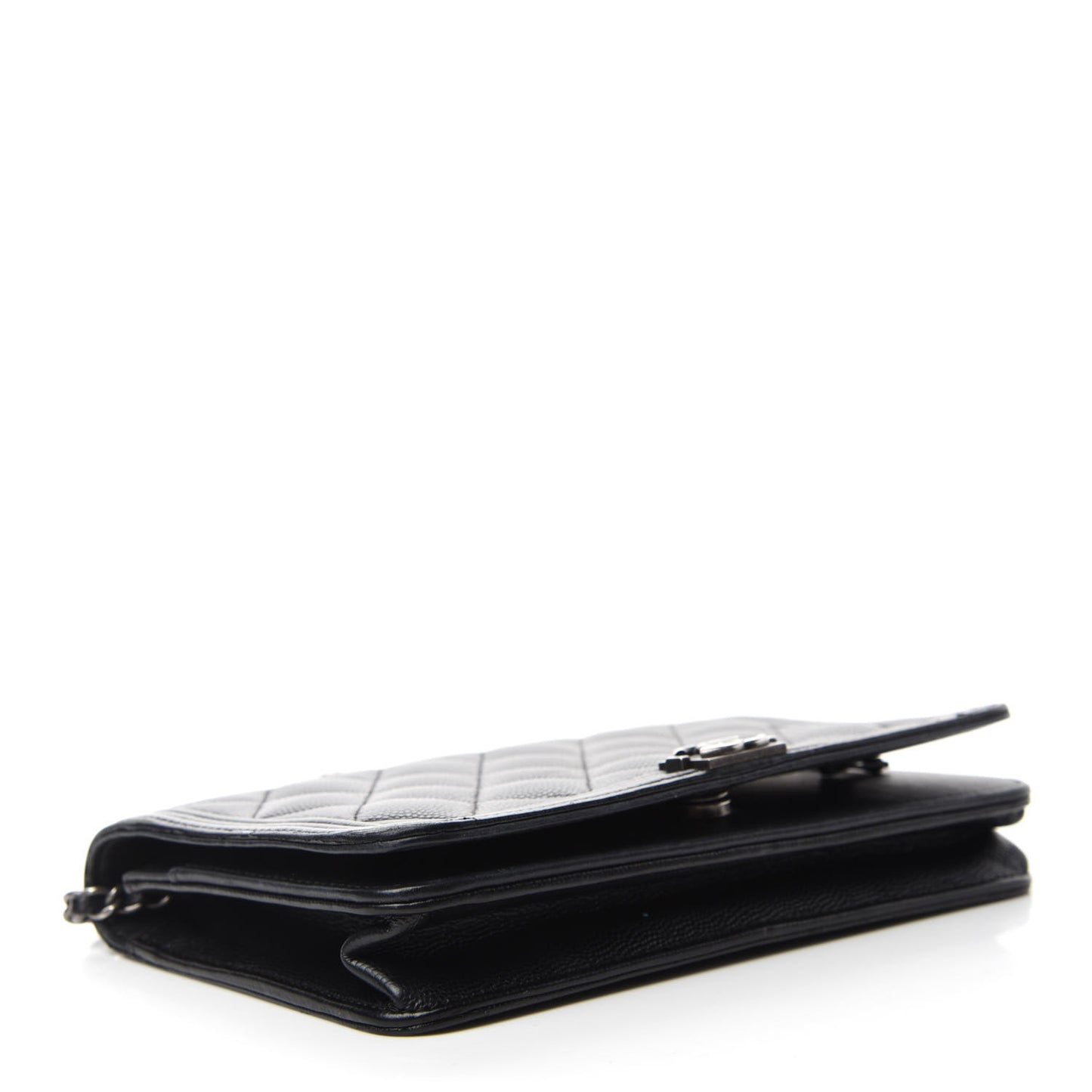 Caviar Quilted Boy Wallet On Chain WOC Black