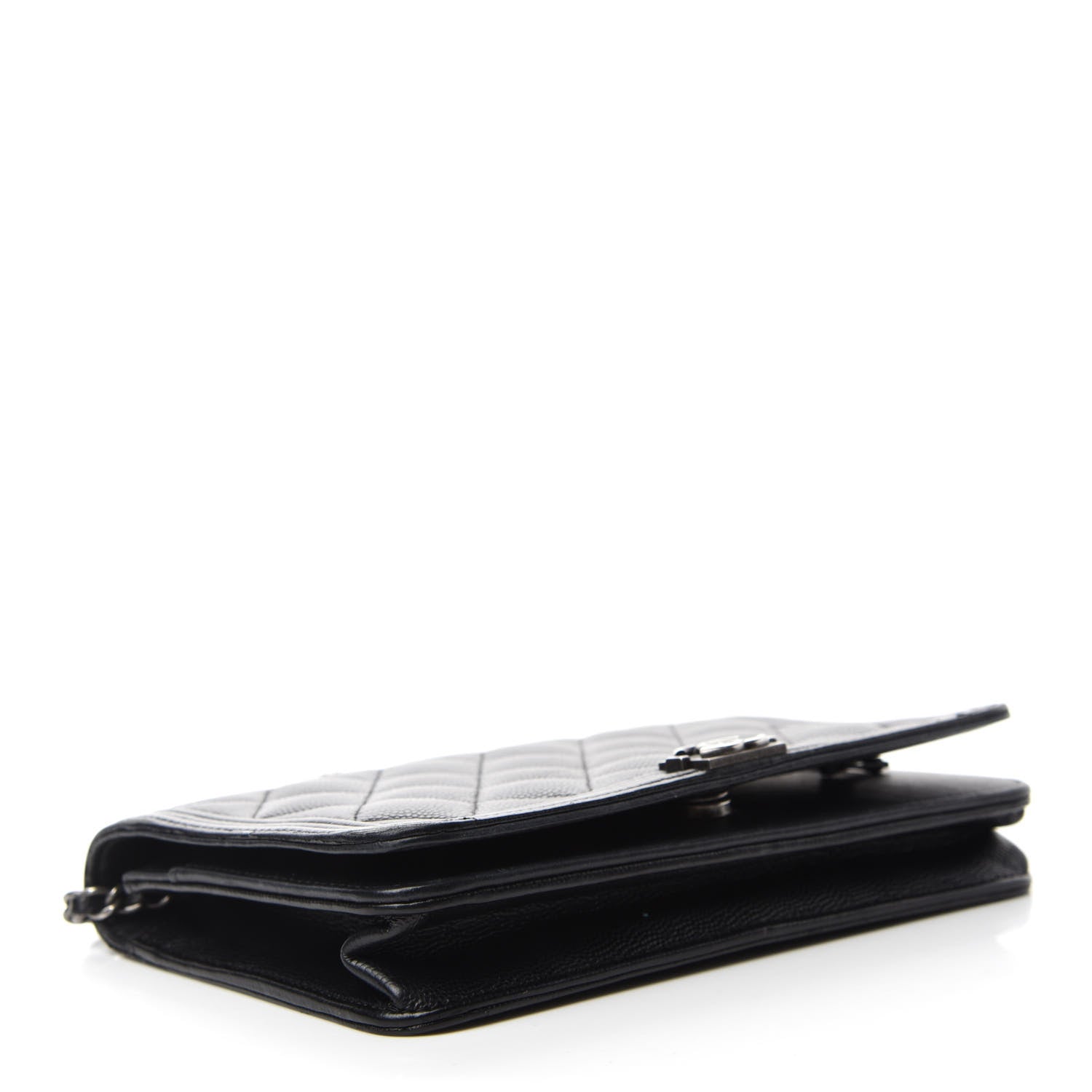 Chanel Caviar Quilted Boy Wallet On Chain WOC Black 4 of 14
