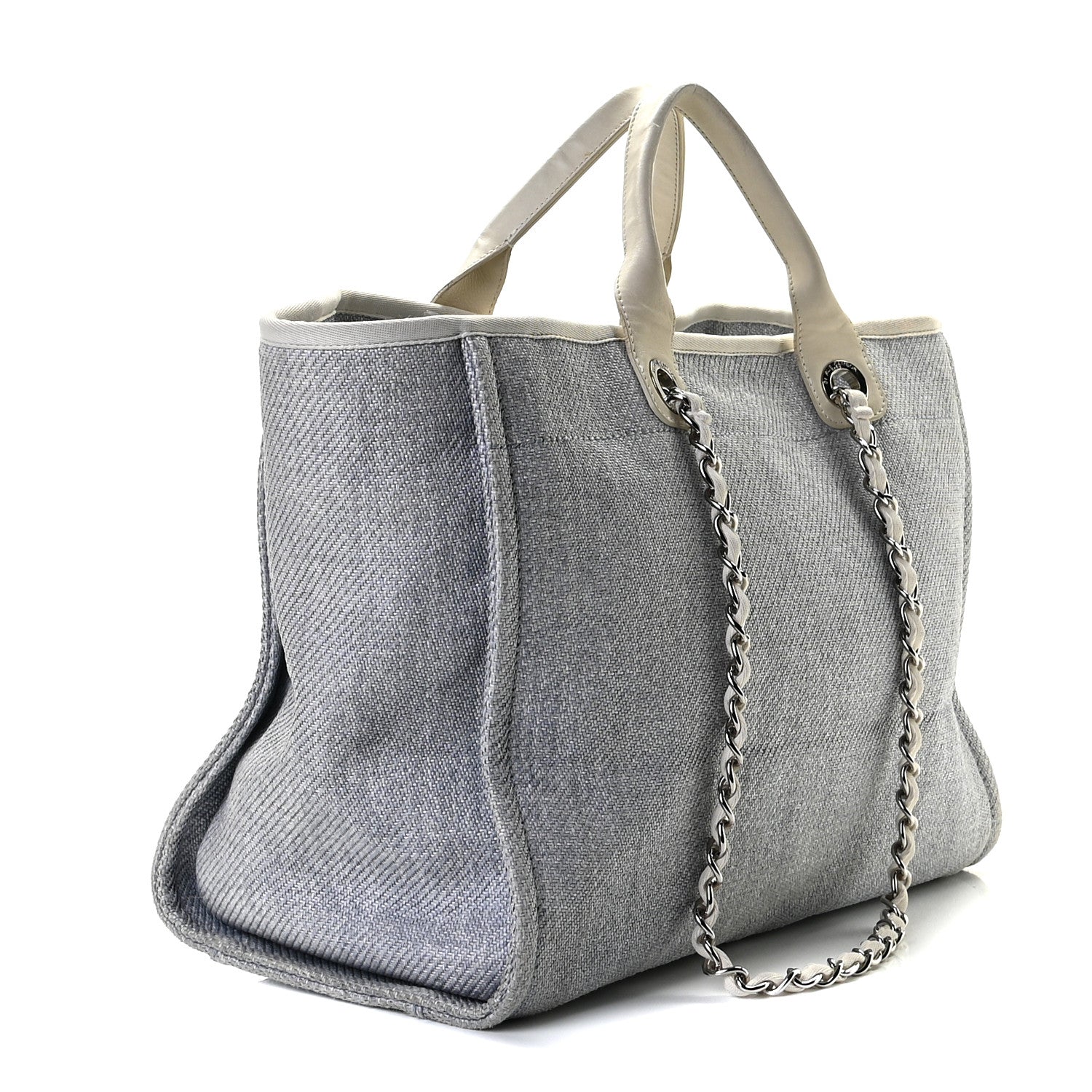 Chanel Canvas Medium Deauville Tote Light Blue 7 of 19
