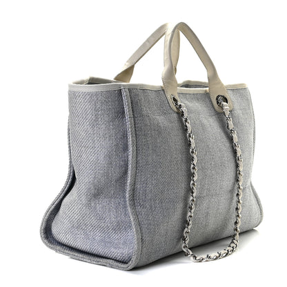 Chanel Canvas Medium Deauville Tote Light Blue 7 of 19