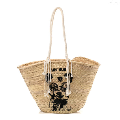 Celine X DAVID KRAMER Raffia Calfskin Panier Bag White 1 of 8