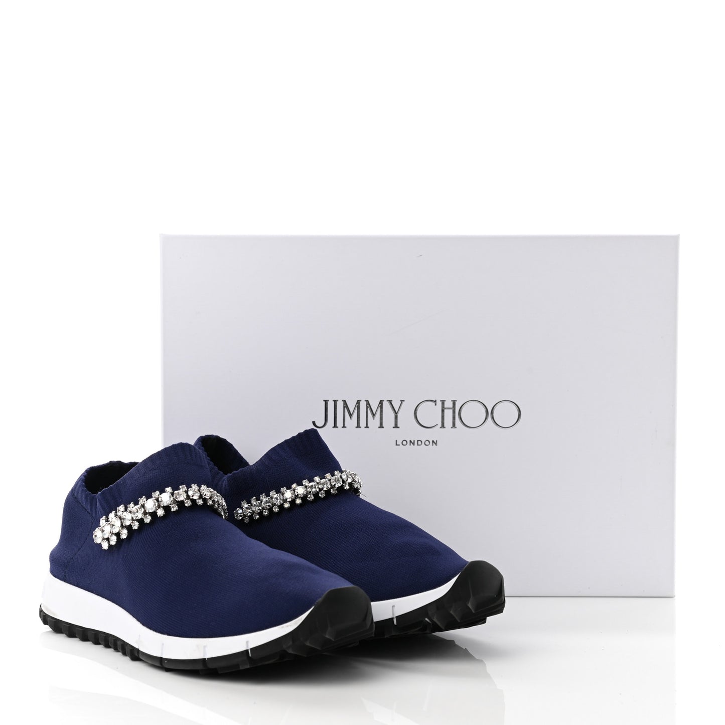 Knit Crystal Pearl Verona Sneaker 36.5 Navy