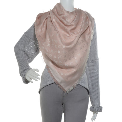 Louis Vuitton Silk Wool Monogram Shawl Natural 2 of 5