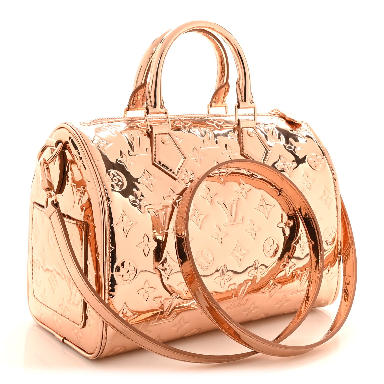 Louis Vuitton Monogram Miroir Speedy Bandouliere 25 Copper 3 of 10