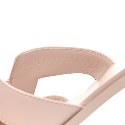 Hermes Box Calfskin Oran Sandals 38 Rose Pale 7 of 10