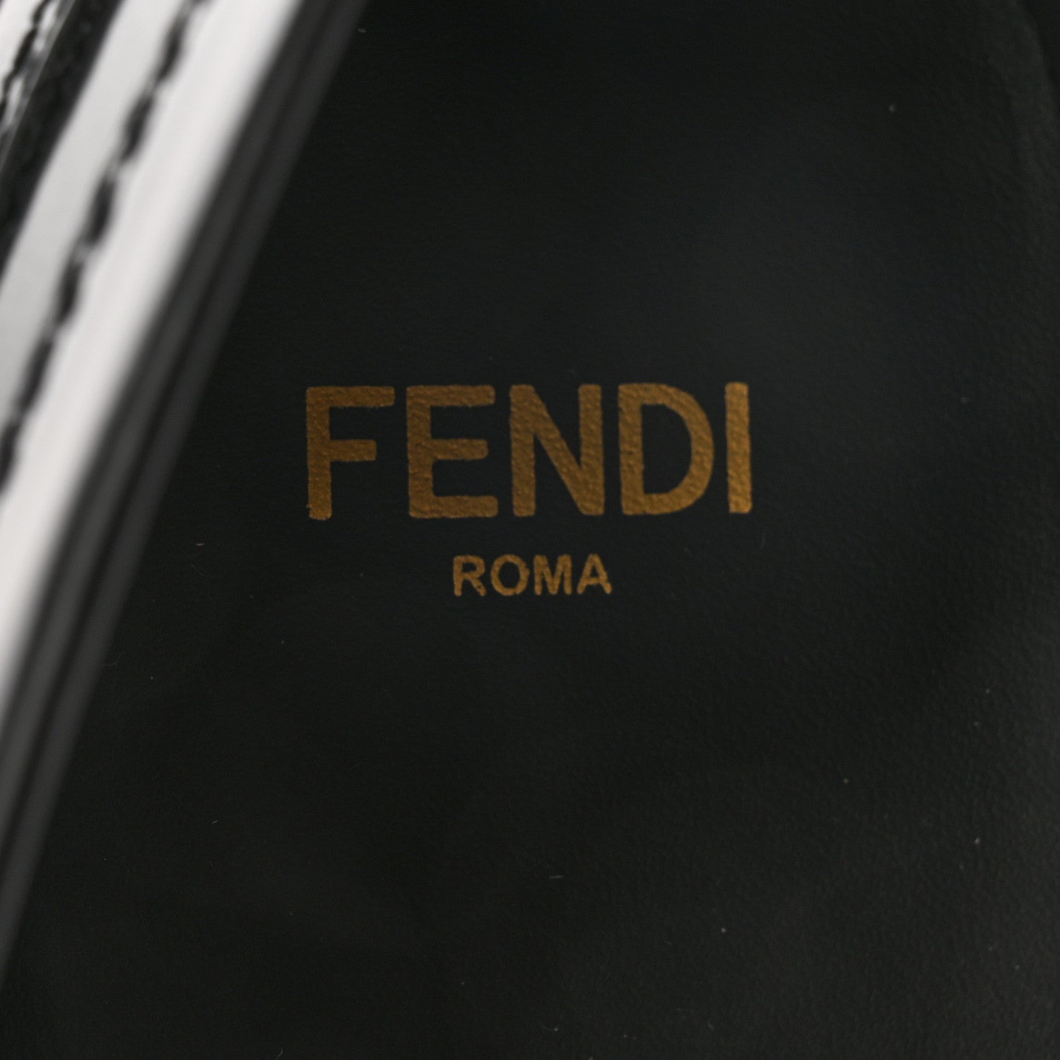 Fendi Vitello Logo Loafers 35.5 Black 6 of 10