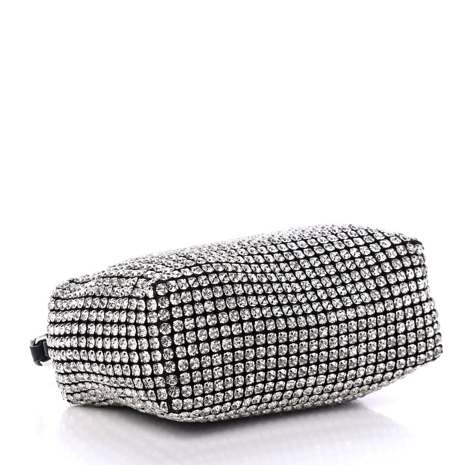 Alexander Wang Mesh Crystal Rhinestone Mini Heiress Pouch Black Silver 3 of 4