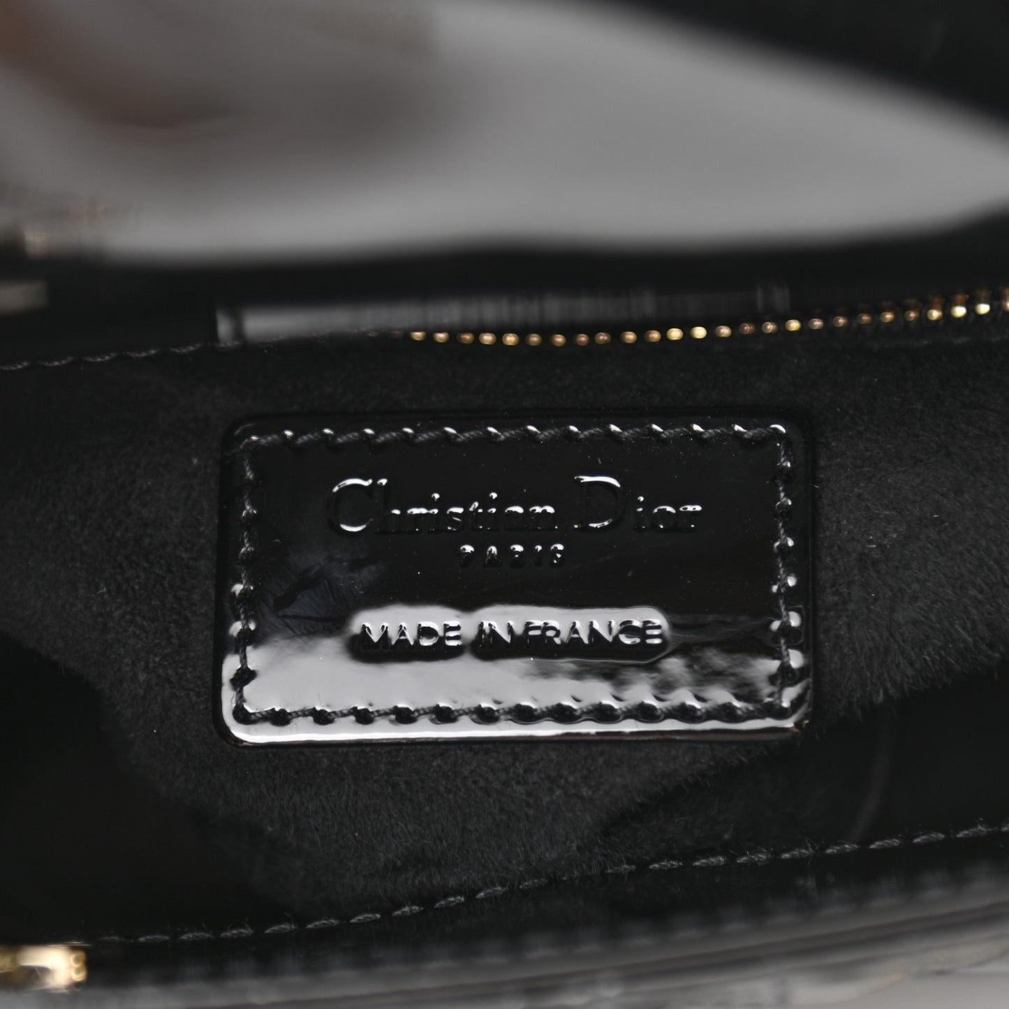 Patent Cannage Mini Lady Dior Black