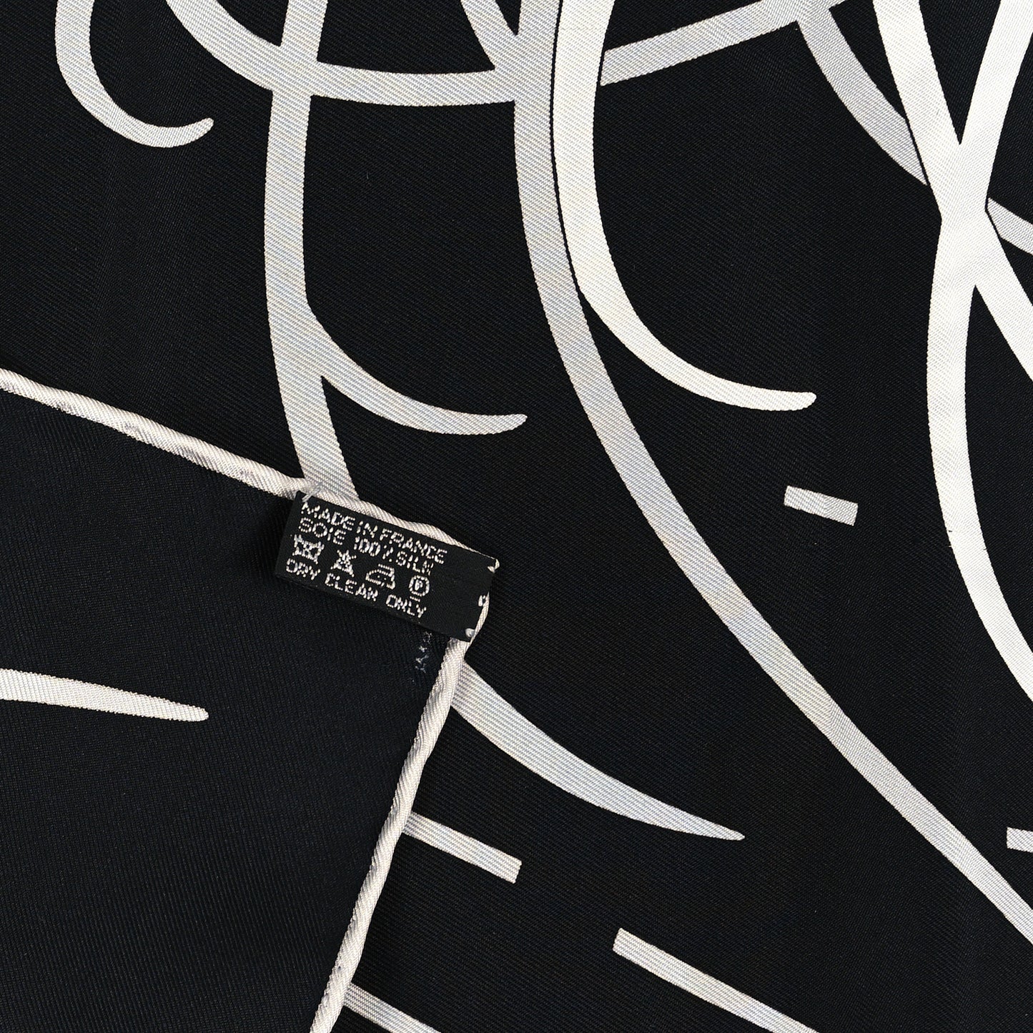 Silk Pluie d'Etincelles Scarf 90 Black White