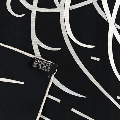 Hermes Silk Pluie d'Etincelles Scarf 90 Black White 3 of 4