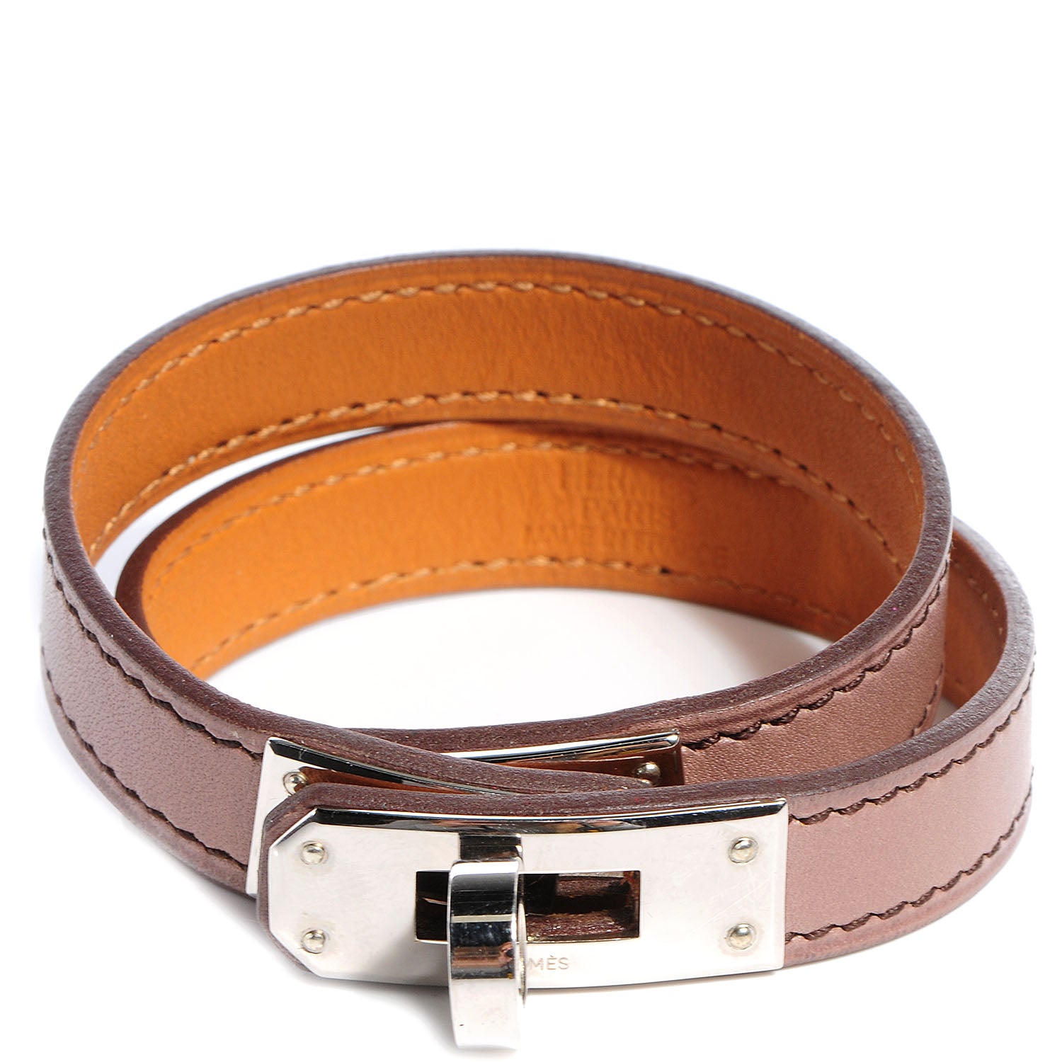 Hermes Tadelakt Kelly Double Tour Bracelet Medium Griolet 1 of 4
