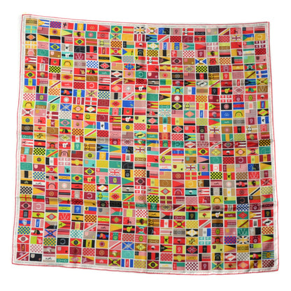 Hermes Silk en Voyage Stole Scarf 90 Rouge Blanc Vert Fluo 2 of 6