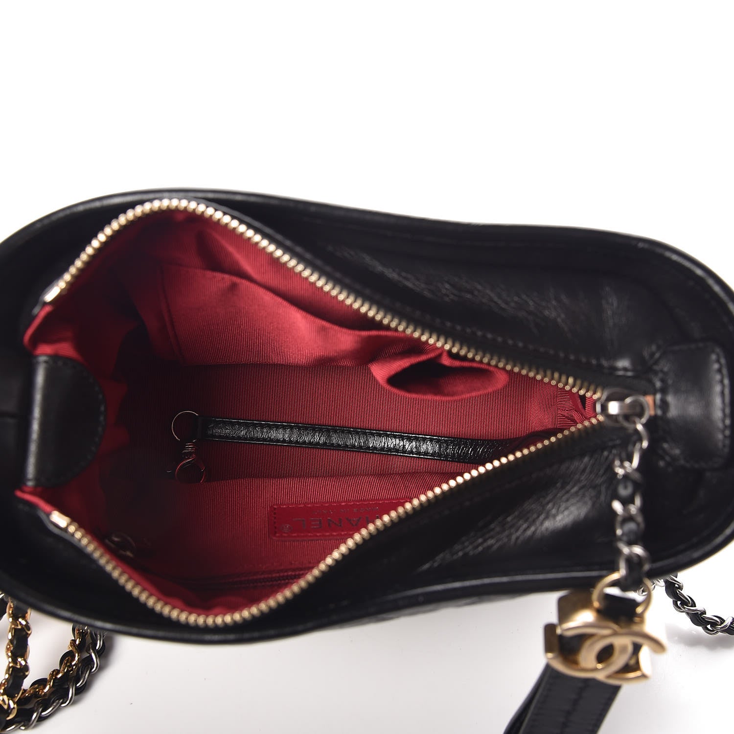 Chanel Aged Calfskin Quilted Small Gabrielle Hobo Black 7 of 10