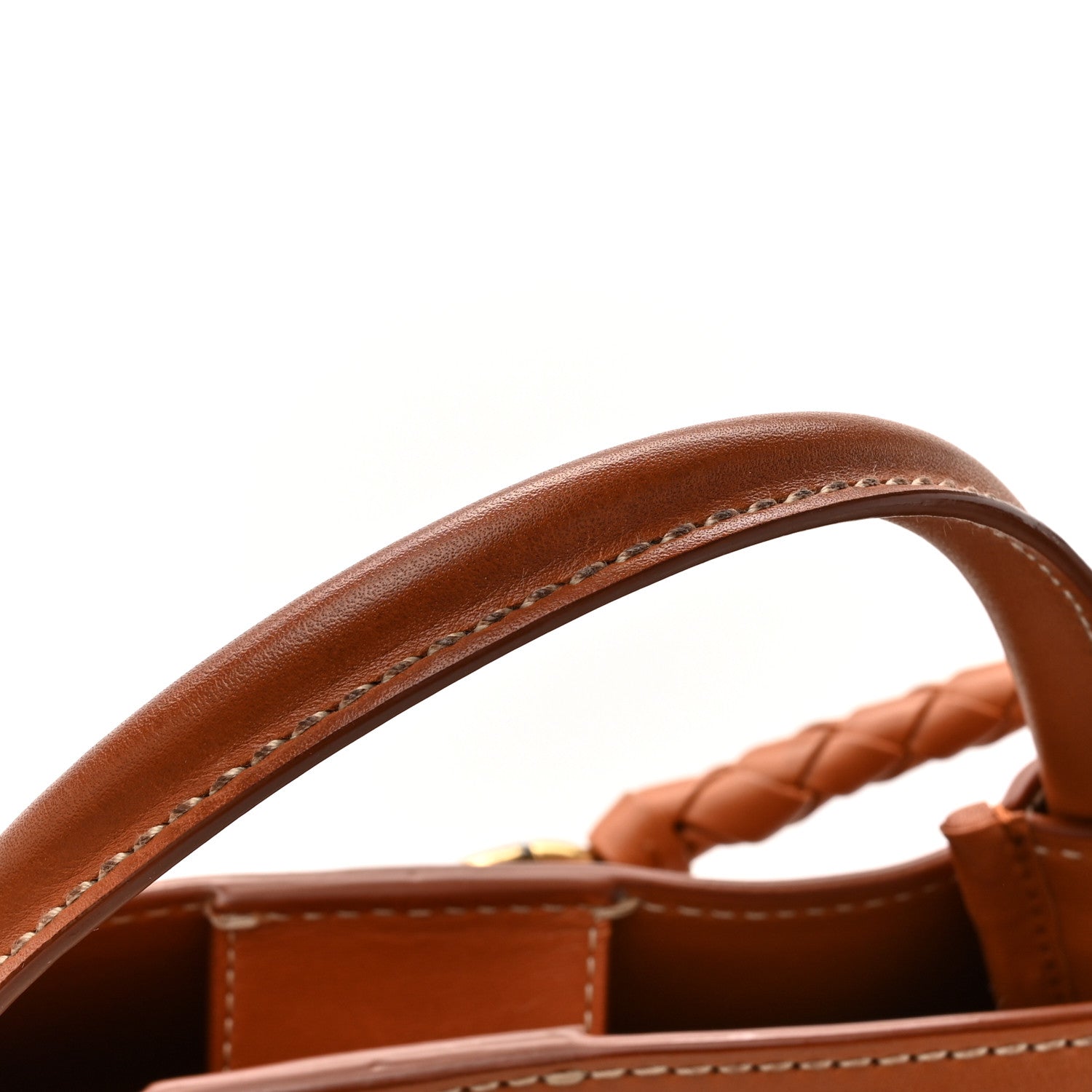 Bottega Veneta Washed Canvas Calfskin Large Andiamo  Natural Light Wood 18 of 18