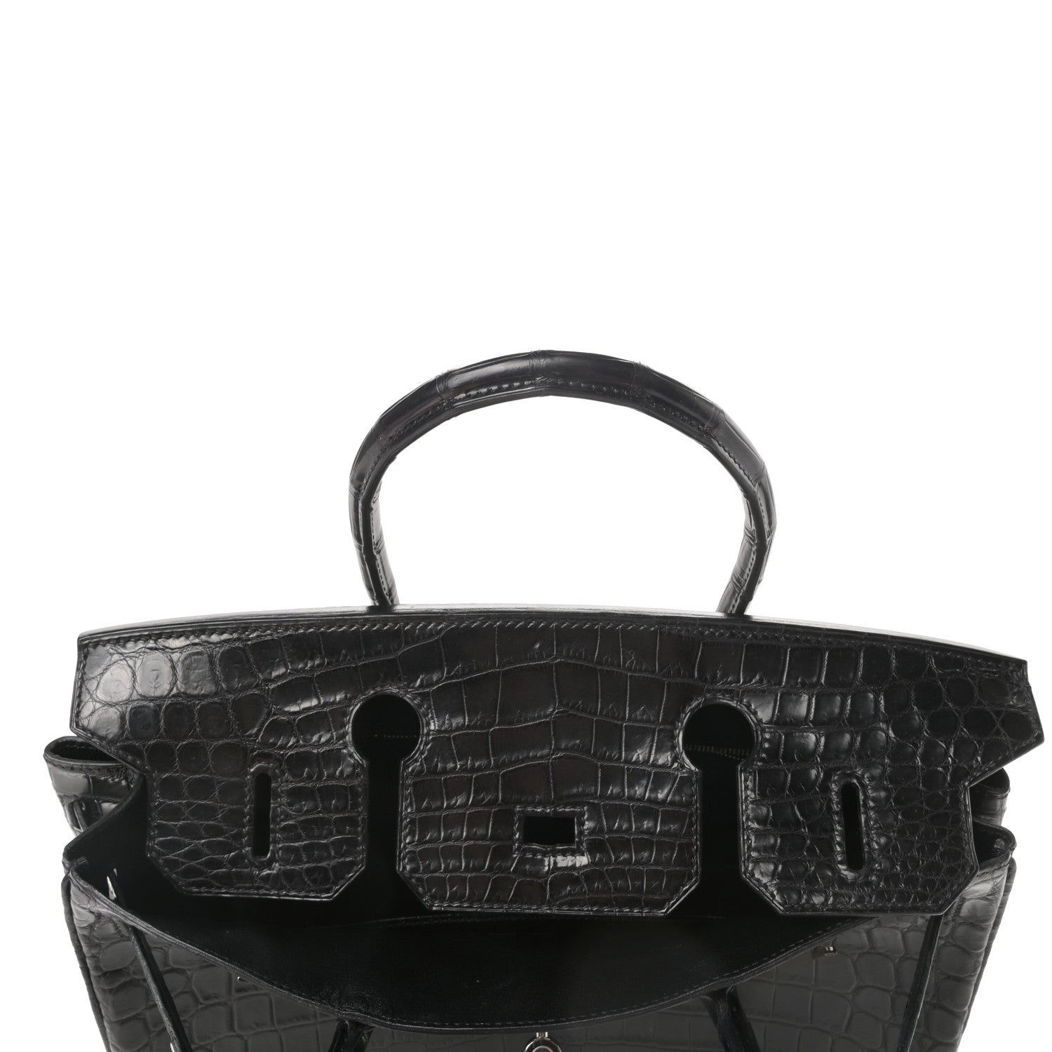 Hermes Matte Niloticus Crocodile Birkin 30 Black 14 of 43