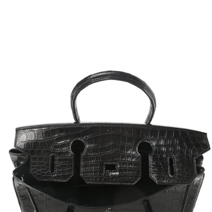 Hermes Matte Niloticus Crocodile Birkin 30 Black 14 of 43