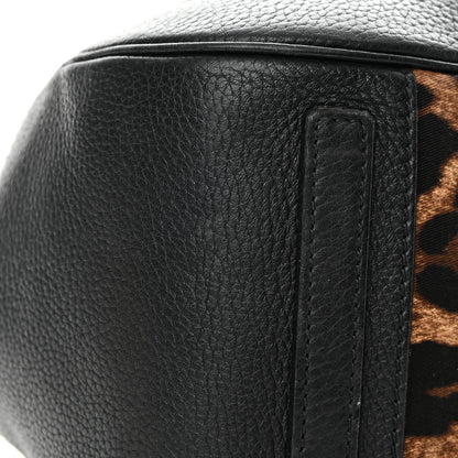 Dolce & Gabbana Calfskin Canvas Leopard Print Animalier Shoulder Bag Black 15 of 23