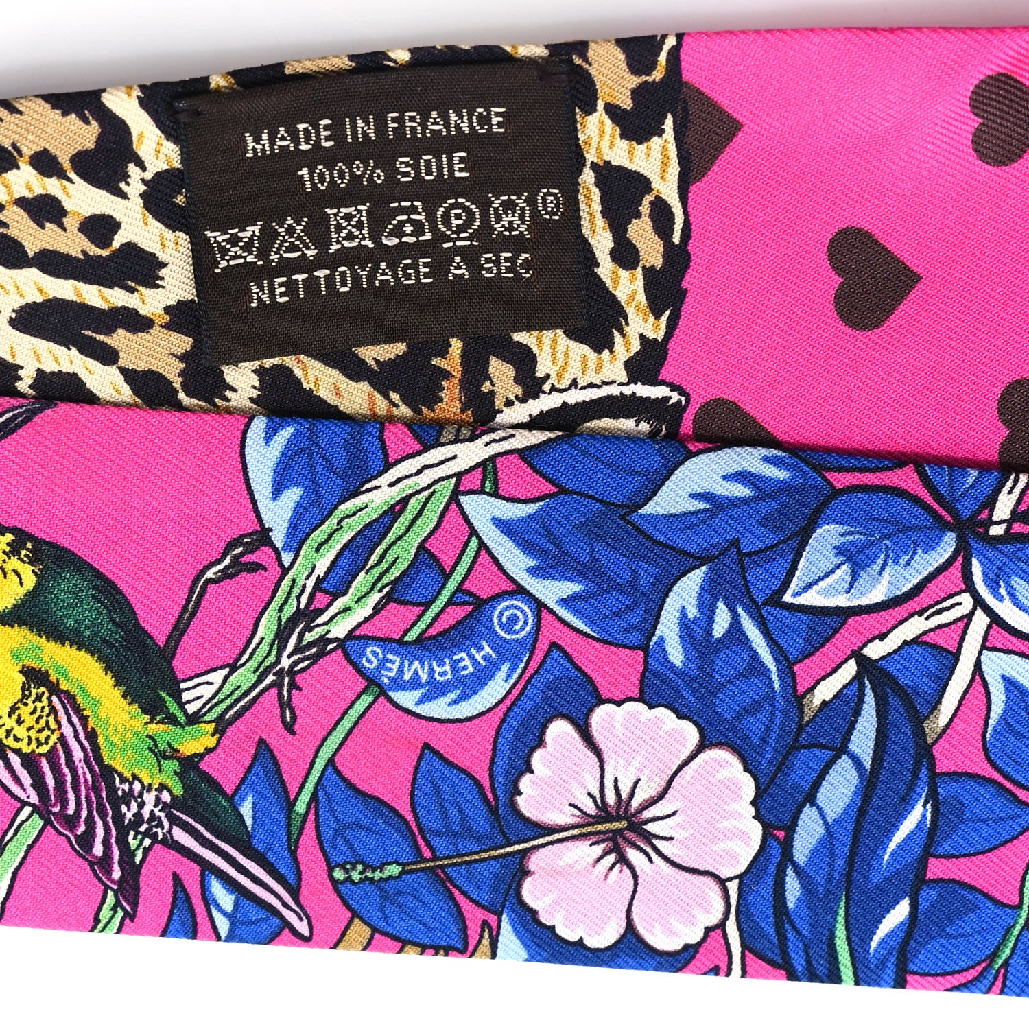Hermes Silk Jungle Love Love Twilly  Rose Vif Bleu Roy 3 of 4