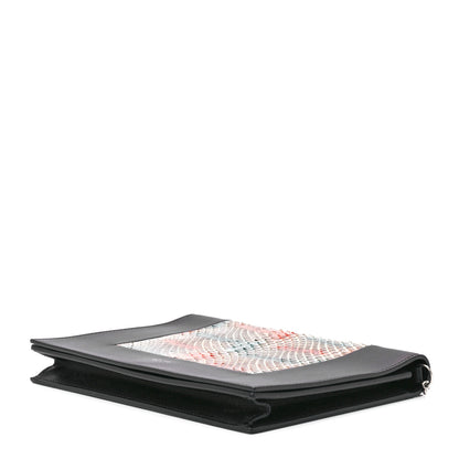 Celine Snakeskin Smooth Lambskin Frame Evening Chain Clutch Black Multicolor 8 of 10