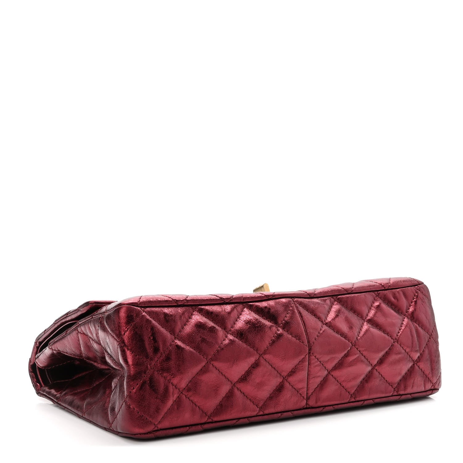 Chanel Metallic Aged Calfskin Quilted 2.55 Reissue 227 Flap Dark Red 4 of 11