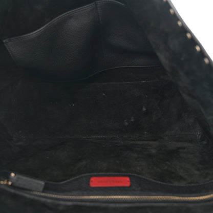 Valentino Garavani Grained Calfskin Rockstud Shoulder Tote Black 5 of 12