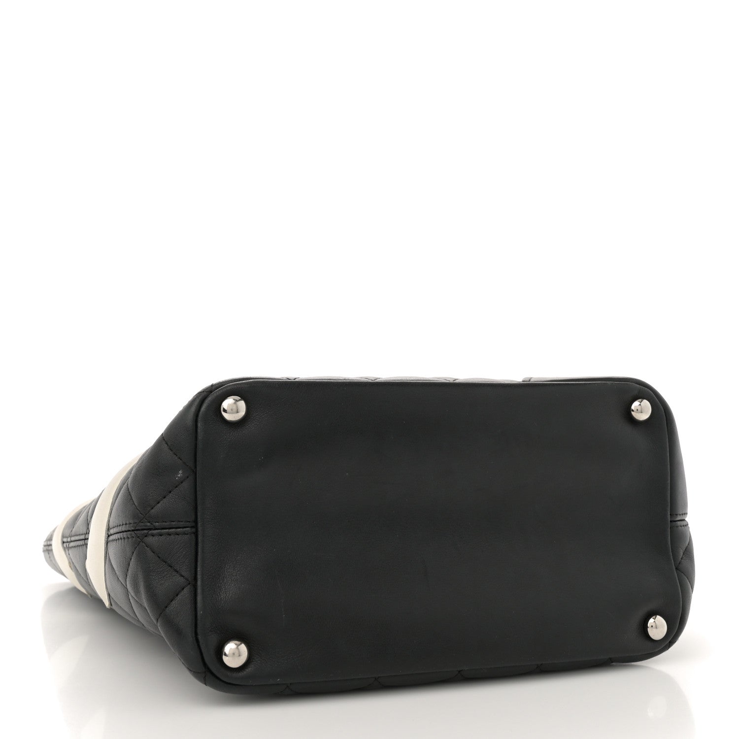 Chanel Calfskin Quilted Medium Cambon Tote Black White 4 of 13
