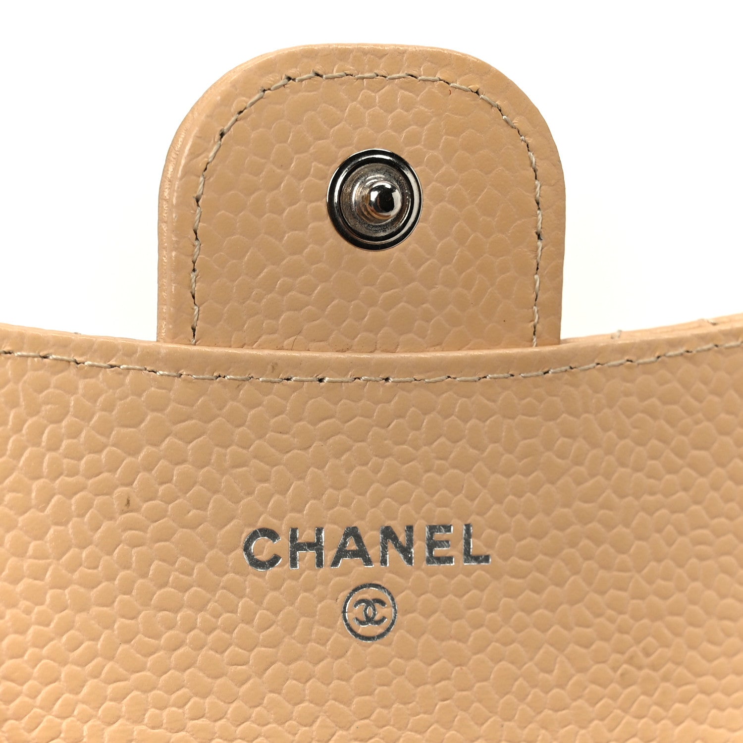 Chanel Caviar Quilted Flap Card Holder Wallet Beige 6 of 9