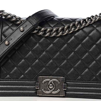 Chanel Caviar Quilted Medium Boy Flap Black 11 of 12