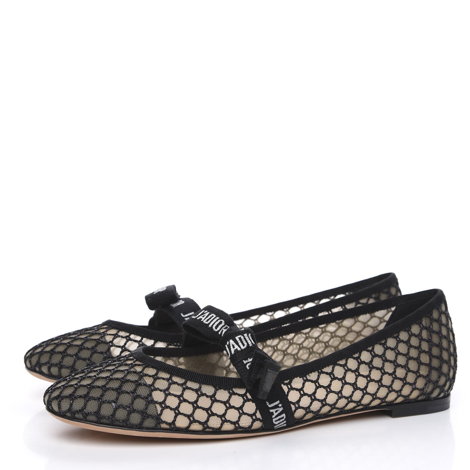 Christian Dior Resille Ribbon Miss J'Adior Ballet Flat 39 Black 3 of 8
