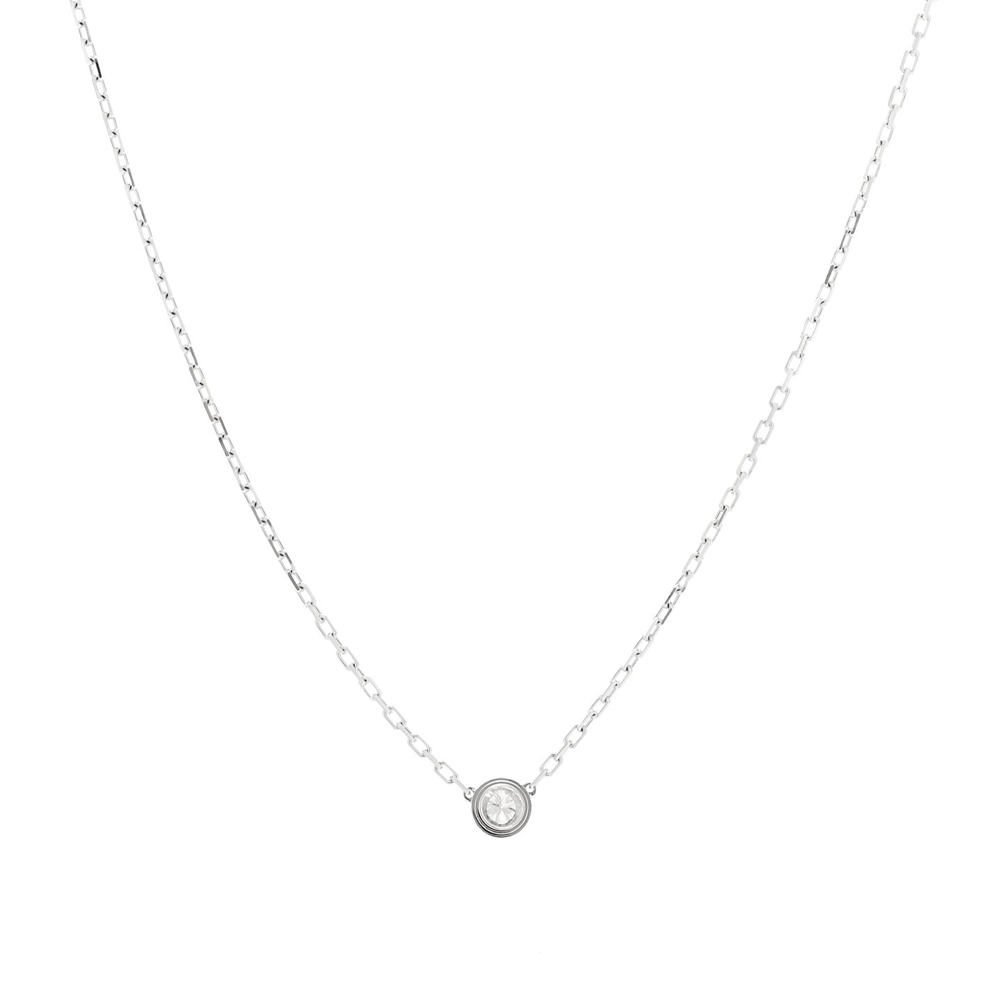 18K White Gold Diamond SM D'Amour Pendant Necklace