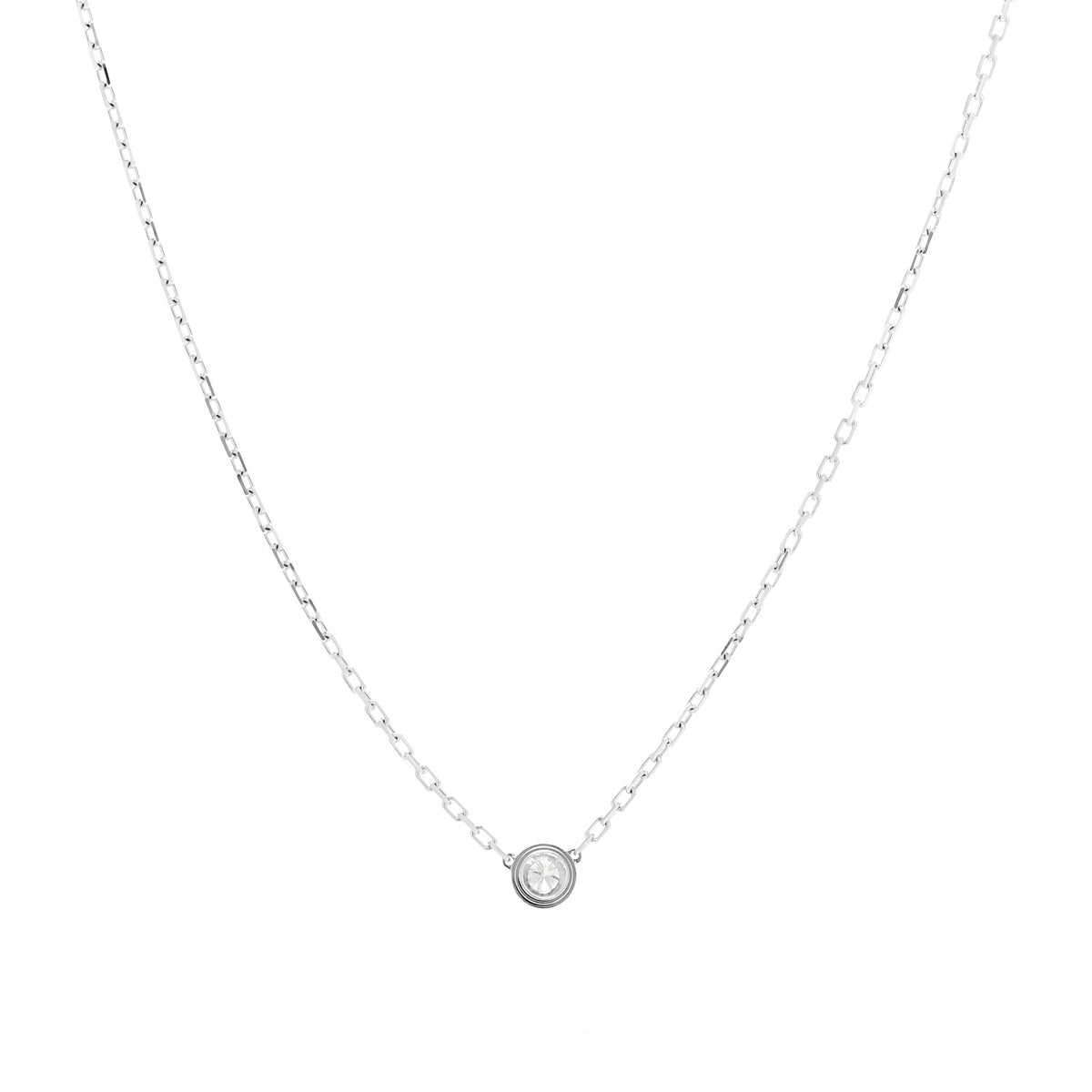 Cartier 18K White Gold Diamond SM D'Amour Pendant Necklace 1 of 7