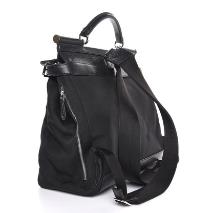 Dolce & Gabbana Canvas Calfskin Sicily Backpack Black 3 of 6