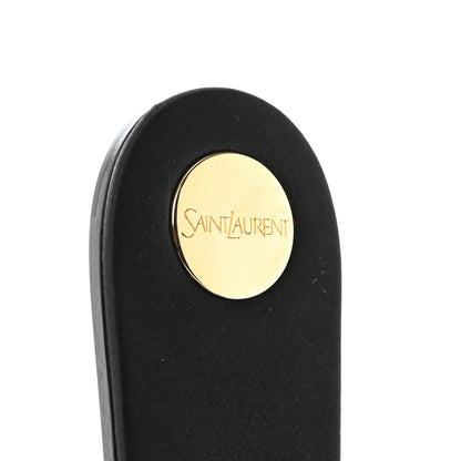 Saint Laurent Grosgrain Carlyle Leopard Slide Sandals 38.5 Black 6 of 9