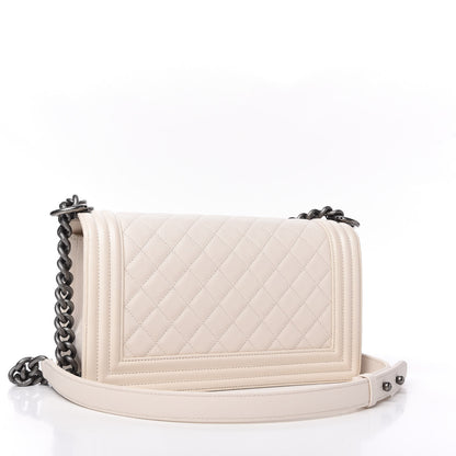Chanel Caviar Quilted Medium Boy Flap Ivory 3 of 10