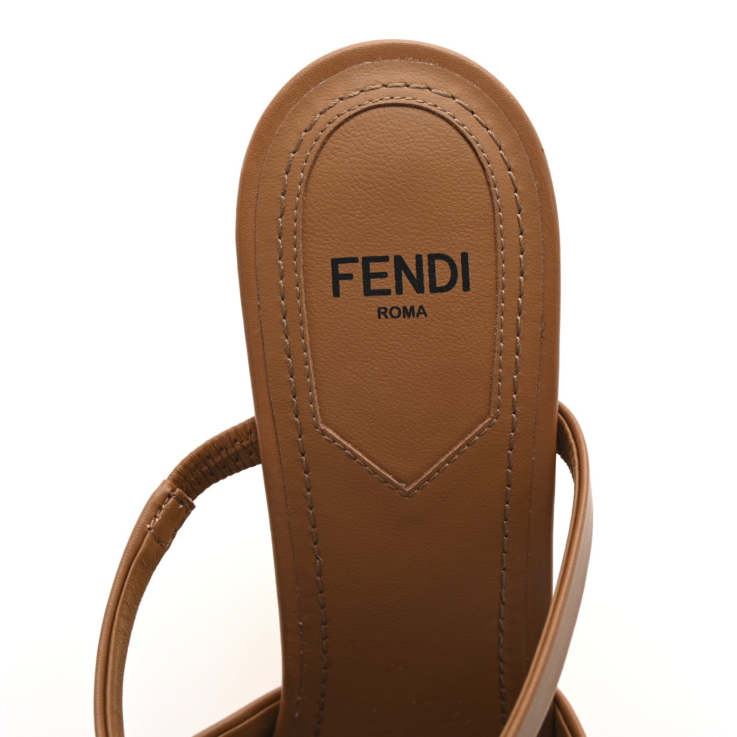 Fendi Calfskin Fendi First 95mm Slide Sandals 35.5 Caramello 8 of 8