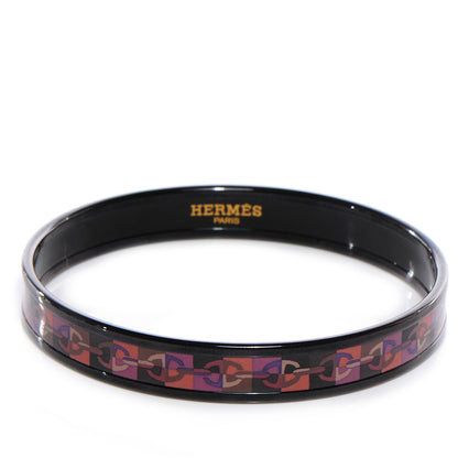 Hermes Enamel Printed Optique Chaine d'Ancre Narrow Bracelet 65 Purple 1 of 6
