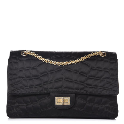 Chanel Satin Coco's Croc 2.55 Reissue 227 Flap Black 1 of 9